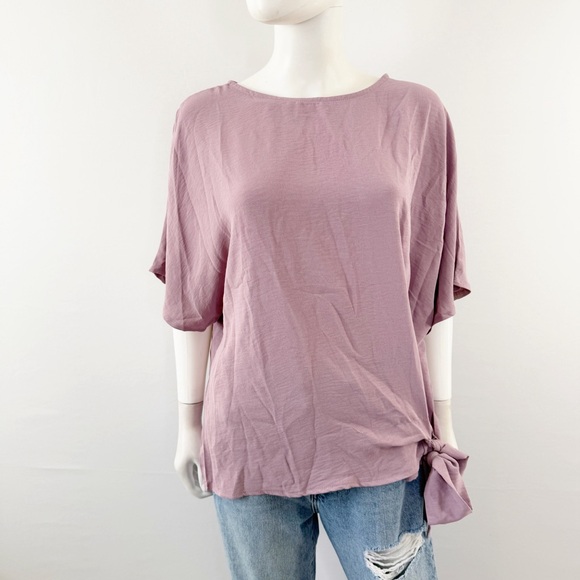 Emery Rose Purple T-Shirt Size 1XL Short Sleeve Round Neck Casual Classic NEW - Picture 2 of 9